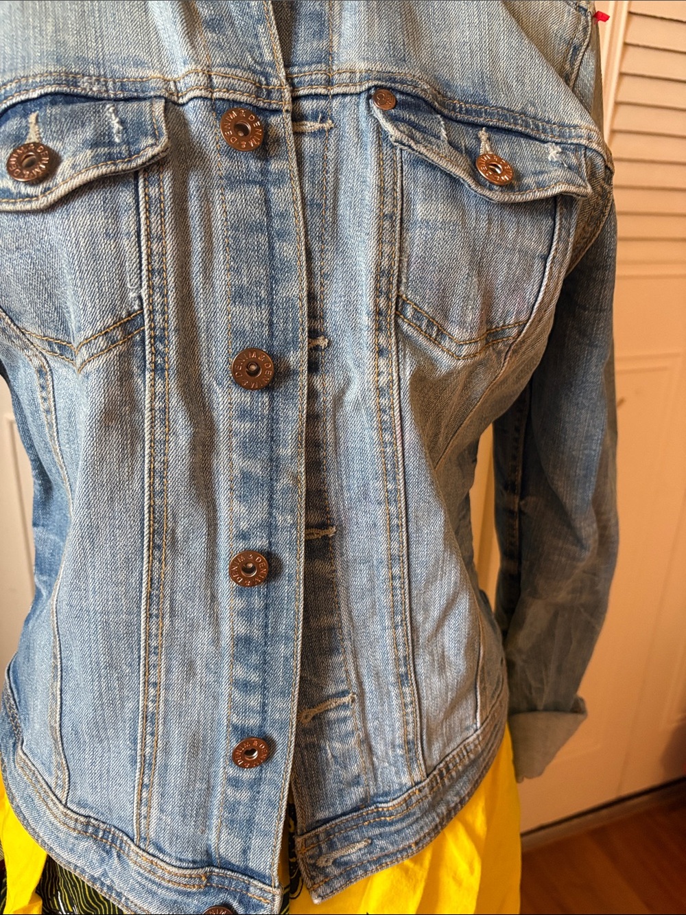 H&M Light Blue Denim Jean Jacket - Women's Button-Front - Picture 4 of 14